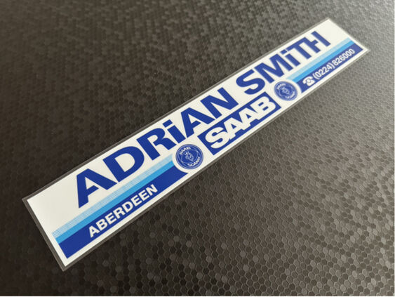 Adrian Smith - SAAB - Aberdeen - Dealer Sticker