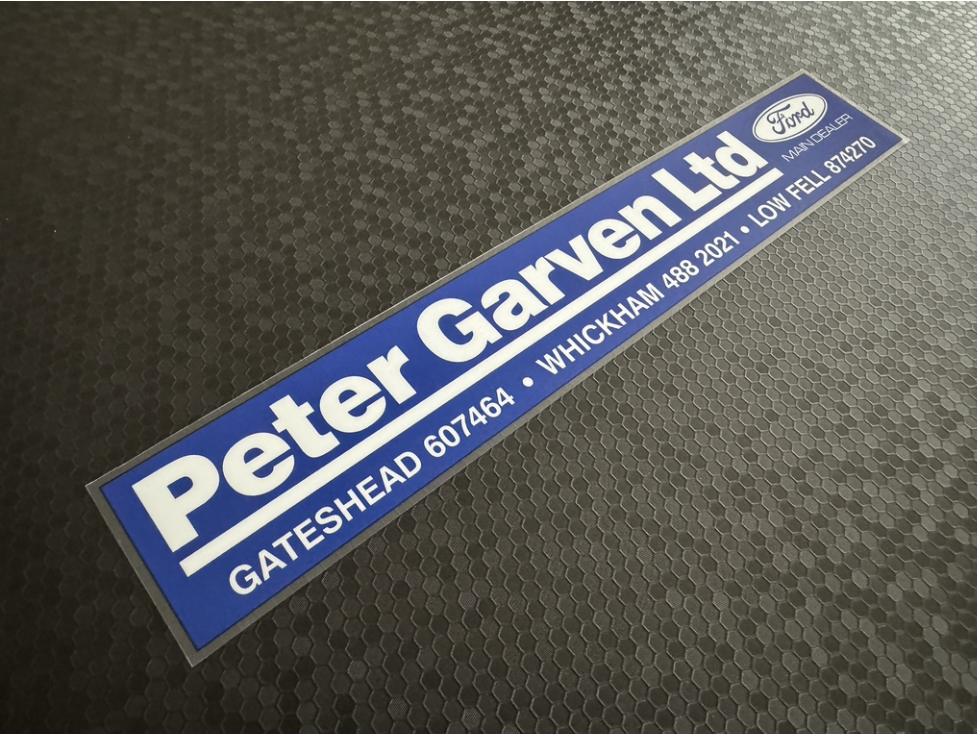 Peter Garven Ford Gateshead Dealer Sticker