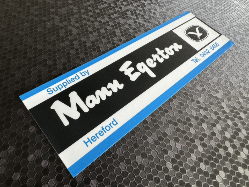 Mann Egerton Hereford Dealer Sticker / DMB Graphics Ltd