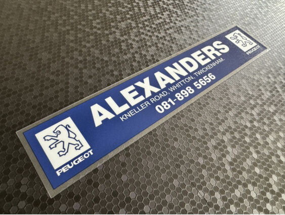 Alexanders - Peugeot - Twickenham - Dealer Sticker