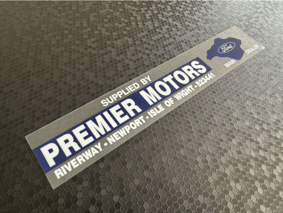 Premier Motors - Isle of Wight - Ford - Dealer Sticker