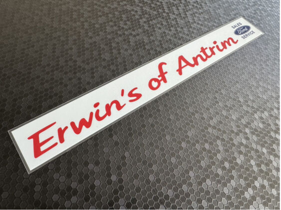 Erwins of Antrim - Northern Ireland - Dealer Sticker