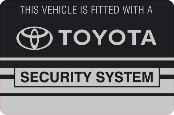 Toyota Security System Window Stickers - PAIR