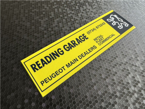 Reading Garage - Peugeot - Dealer Sticker