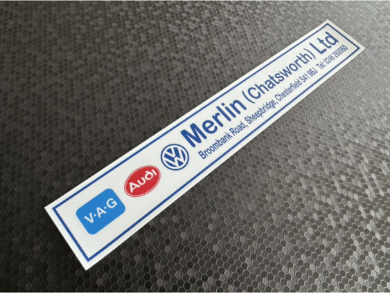 Merlin - VW Audi - Chatsworth Chesterfield - Dealer Sticker