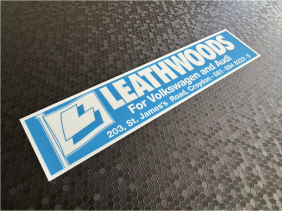 Leathwoods - VW Audi - Croydon - Dealer Sticker