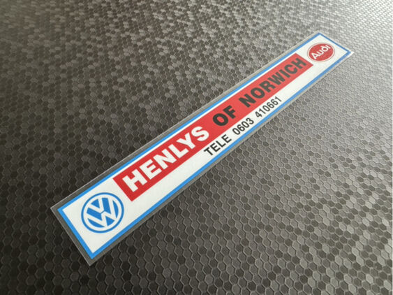 Henlys of Norwich - VW Audi - Dealer Sticker