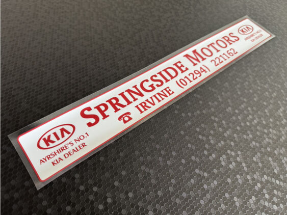 Springside Motors - Irvine - KIA - Dealer Sticker