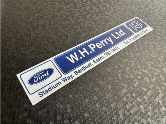 W H Perry - Benfleet Rayleigh Essex - Dealer Sticker