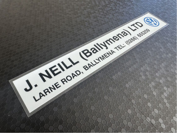 J Neill - Ballymena - VW - Dealer Sticker