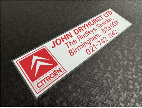 John Dryhurst - Citroen - Sheldon Birmingham - Dealer Sticker