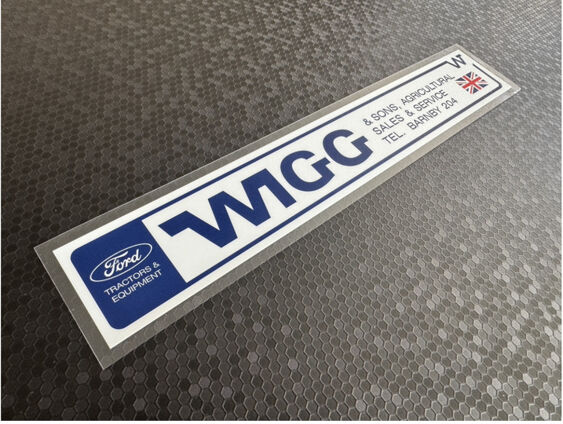 Wigg and Sons - Ford Agricultural - Barnby Suffolk - Dealer Sticker