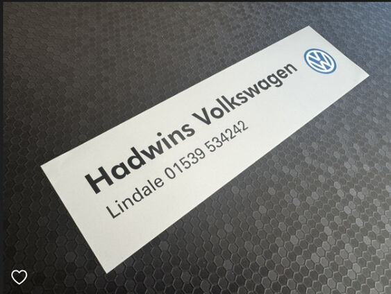 Hadwins Volkswagen - Lindale Cumbria - VW - Dealer Sticker