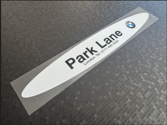 Park Lane - BMW - London - Oval Style - Dealer sticker