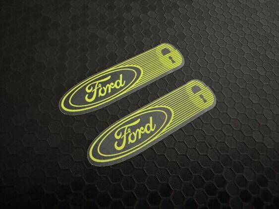 Ford Lock Security Decal - Fluorescent yellow