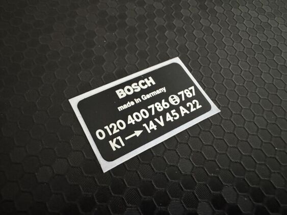 Bosch Alternator Decal - Black - 0120400786