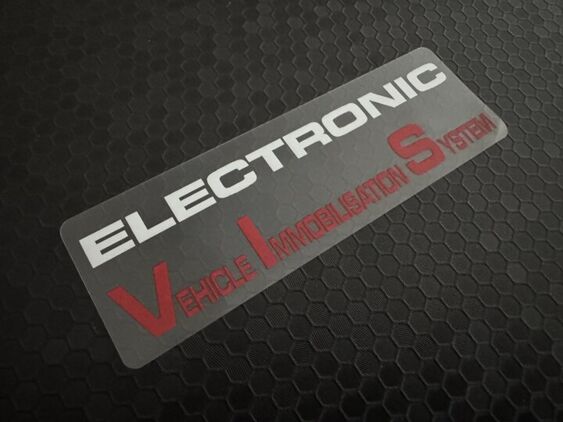Electronic Vehicle Immobilisation System Decal
