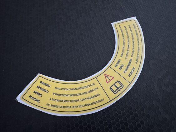 Sierra RS Cosworth - Brake Warning sticker
