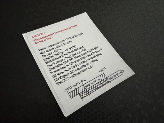 Escort Mk3 RS1600i Slam Panel Oil Decal