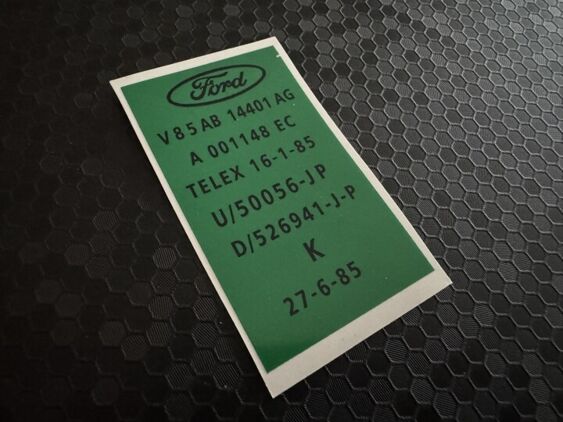 Escort Mk3 RS Turbo S1 Electrical Loom Decal