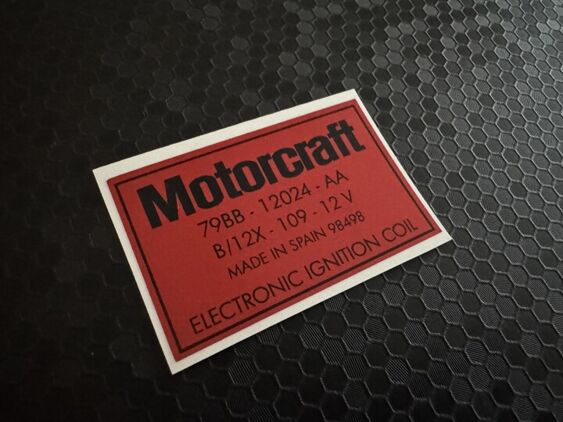 Escort Mk3 RS Turbo S1 Ignition Coil Decal