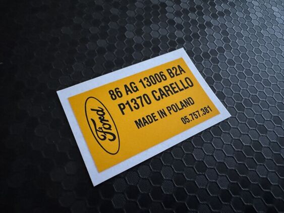 Escort Mk4 RS Turbo S2 Carello Headlamp Decal
