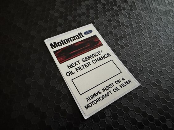 Motorcraft Oil change Service Interval Decal