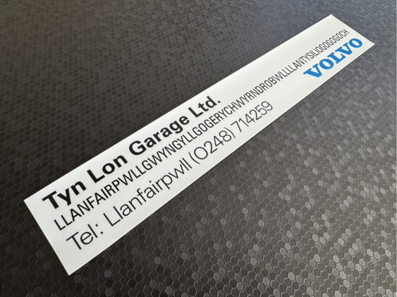 Tyn Lon Garage - Llanfairpwll - Volvo - Dealer sticker