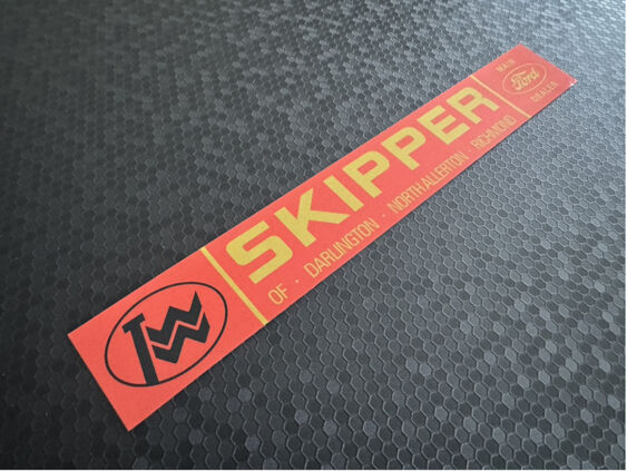 Skipper of Darlington - North Allerton - Richmond - Ford - Dealer Sticker