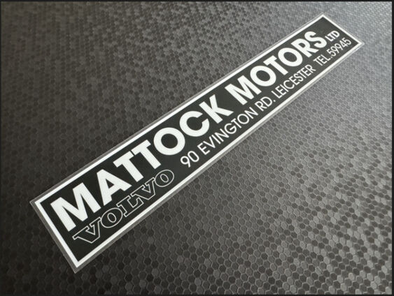 Mattock Motors - Leicester - Volvo - Dealer Sticker