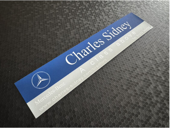 Charles Sidney - Bradford - Mercedes - Dealer Sticker
