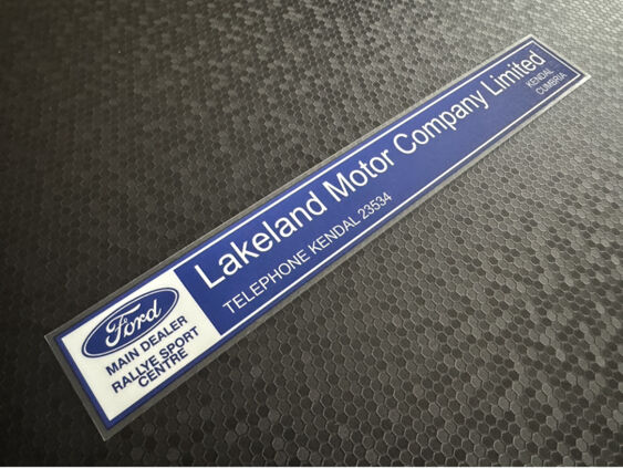 Lakeland motor Company - Kendal Cumbria - Ford - dealer sticker