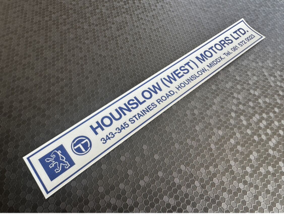 Hounslow (West) Motors - Peugeot Talbot - dealer sticker
