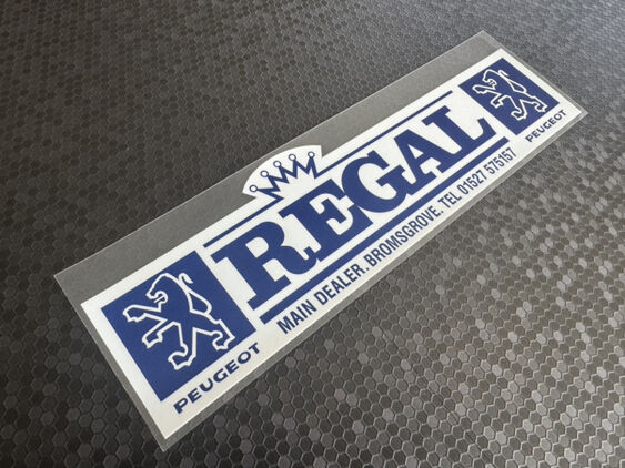 Regal - Peugeot - Bromsgrove - Dealer Sticker
