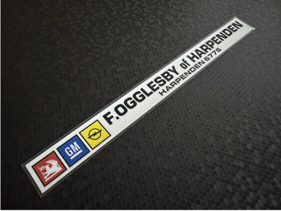 F Ogglesby of Harpenden - Vauxhall Opel - dealer sticker