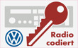 VW Radio Codiert Window Sticker Internal