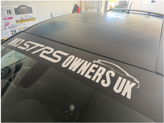 Mk3 ST RS Owners Club Sunstrip Decal - ST Hatchback