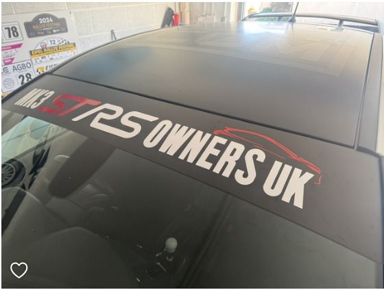 Mk3 ST RS Owners Club Sunstrip Decal - ST Hatchback