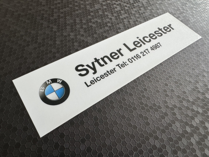 Sytner Mini Stickers Sytner Leicester - BMW - Dealer Sticker / DMB Graphics Ltd
