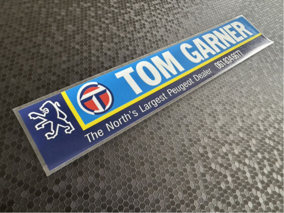 Tom Garner - Manchester - Peugeot Talbot - dealer sticker