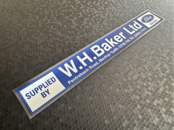 W H Baker - Merthyr Tydfil - Ford - Dealer Sticker V2