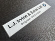 L J Irvine Bridgwater BMW Dealer sticker 240x50mm AP