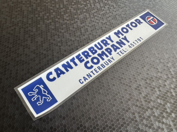 Canterbury Motor Company - Peugeot Talbot - Dealer Sticker - V2
