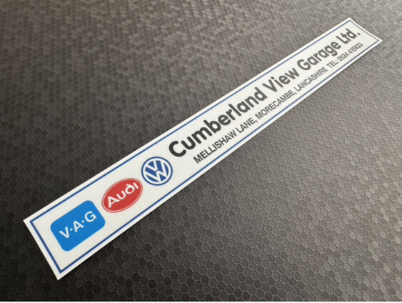 Cumberland View Garage - Morecambe Lancashire - VW Audi - Dealer Sticker