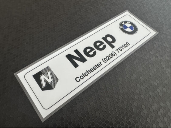 Neep BMW - Colchester - Dealer Sticker